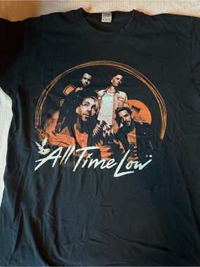 All time low tell me I’m alive tour merch  Black Graphic Band T-Shirt
